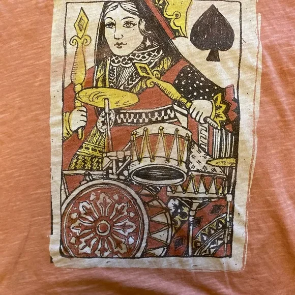 Lucky Brand Women's Queen of Spades Boyfriend Tee 100% Cotton Ash Rose Size XS - Picture 8 of 11